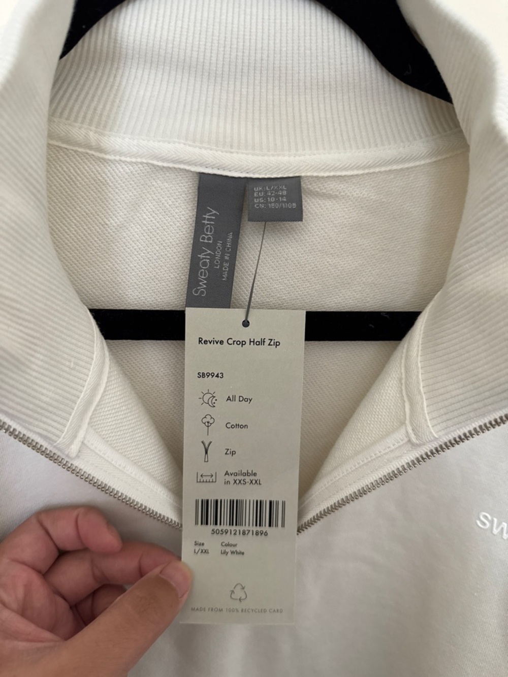 Sweaty Betty Revive Half Zip Crop Sweatshirt size xl/xxl NWT - Picture 5 of 11